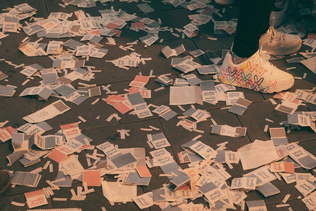 tickets on floor